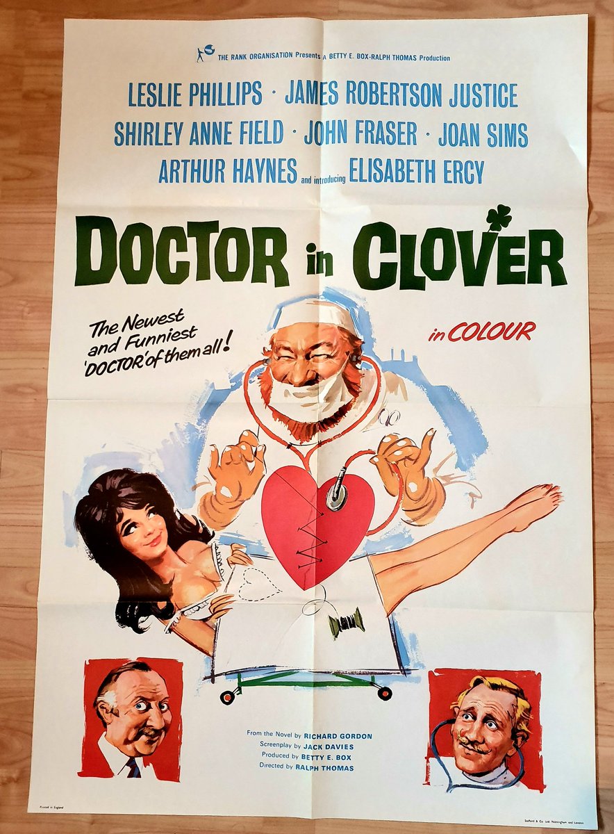 The #Doctor series had admittedly changed course by the mid-60s but #DoctorInClover, the penultimate film, is one of my favourites. #JohnComedyPosters #LesliePhillips #ShirleyAnneField #JoanSims #JamesRobertsonJustice