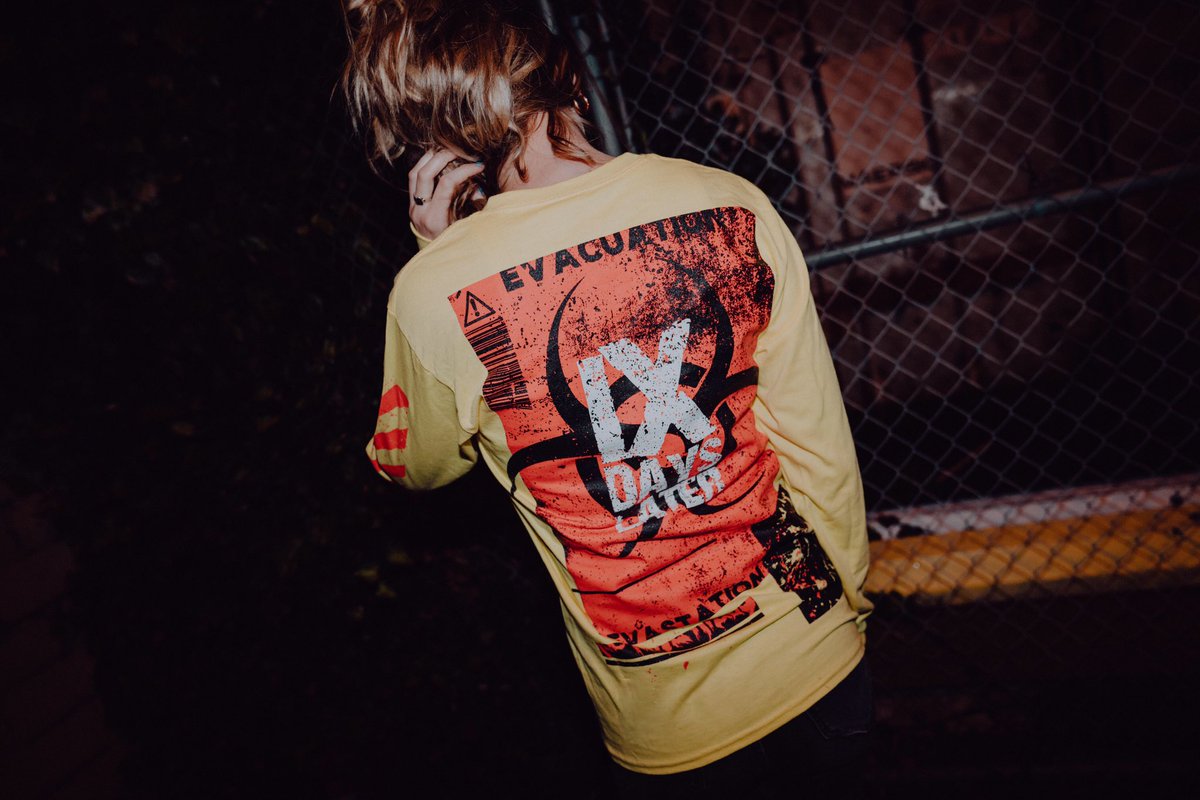 ICENINEKILLS's tweet photo. The answer to ink-fection has arrived...The nightmare continues with our ‘IX Days Later’ collection at https://t.co/p4lEErF8eB for 48 hours only. 😷 🦠 https://t.co/aYoKUt40Nk