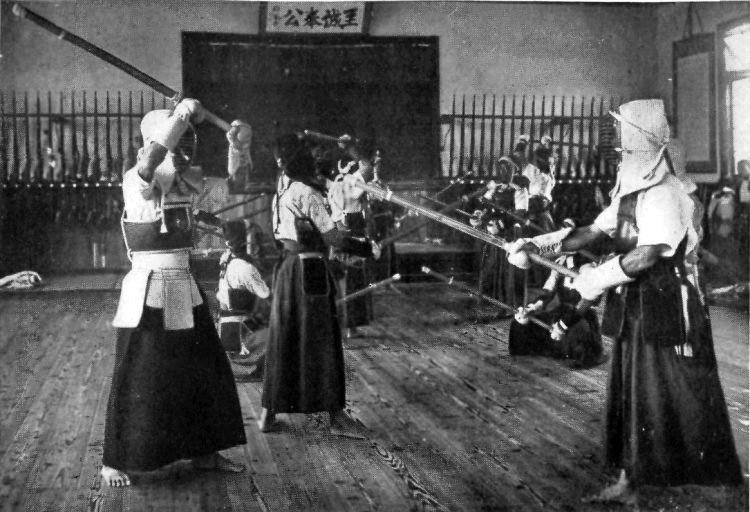 Chudan no Kamae, or simply 'mid-level' stance, is the most basic posture in kenjutsu. It's a very protective stance; it keeps the opponent at a maximum distance possible, a full sword-length away, with the tip aimed directly at their throat.