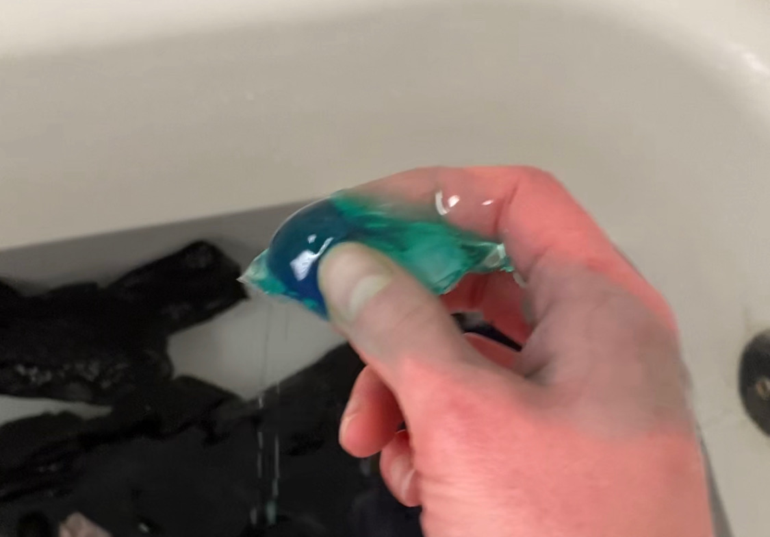 I have shared laundry facilities, so using the machines was out. I washed essentials in the bath by ... breaking open a tidepod, which was when I knew I’d really lost my marbles.  Pretty sure you can just use soap/shampoo and let it soak.15/