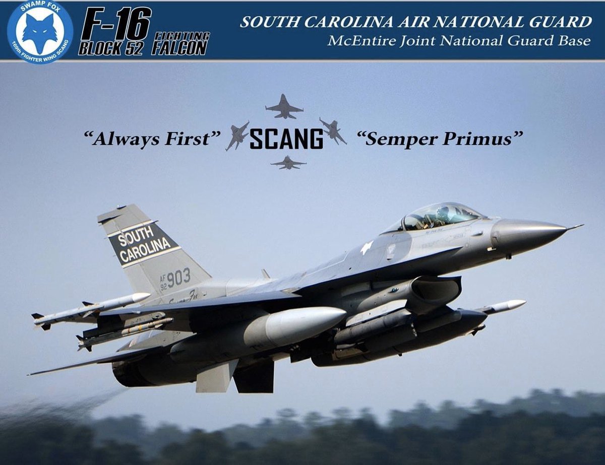 People in midlands area may see Swamp Fox F-16s flying over the next several weeks. This is due to limitations on the availability of training airspace typically used by the <a href="/theSCANG/">SC AirNationalGuard</a>. We appreciate the understanding of our neighbors as we conduct this training.
#F16 #SCMilitary