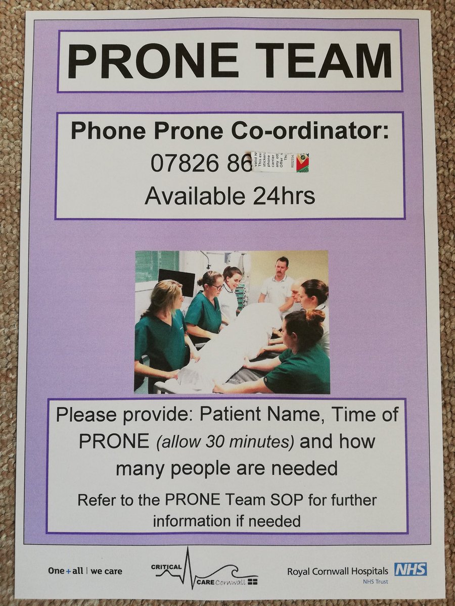 Who you gunna call?? The 24hr PRONE team, including AHPs, CIAs and ODPs has been created! Ready for duty to deliver those 'Pasty Prones' #criticalcareteam #rehablegends #COVIDー19 #pronepositioning #pastyprones #thecornishway #callafriend #savinglives