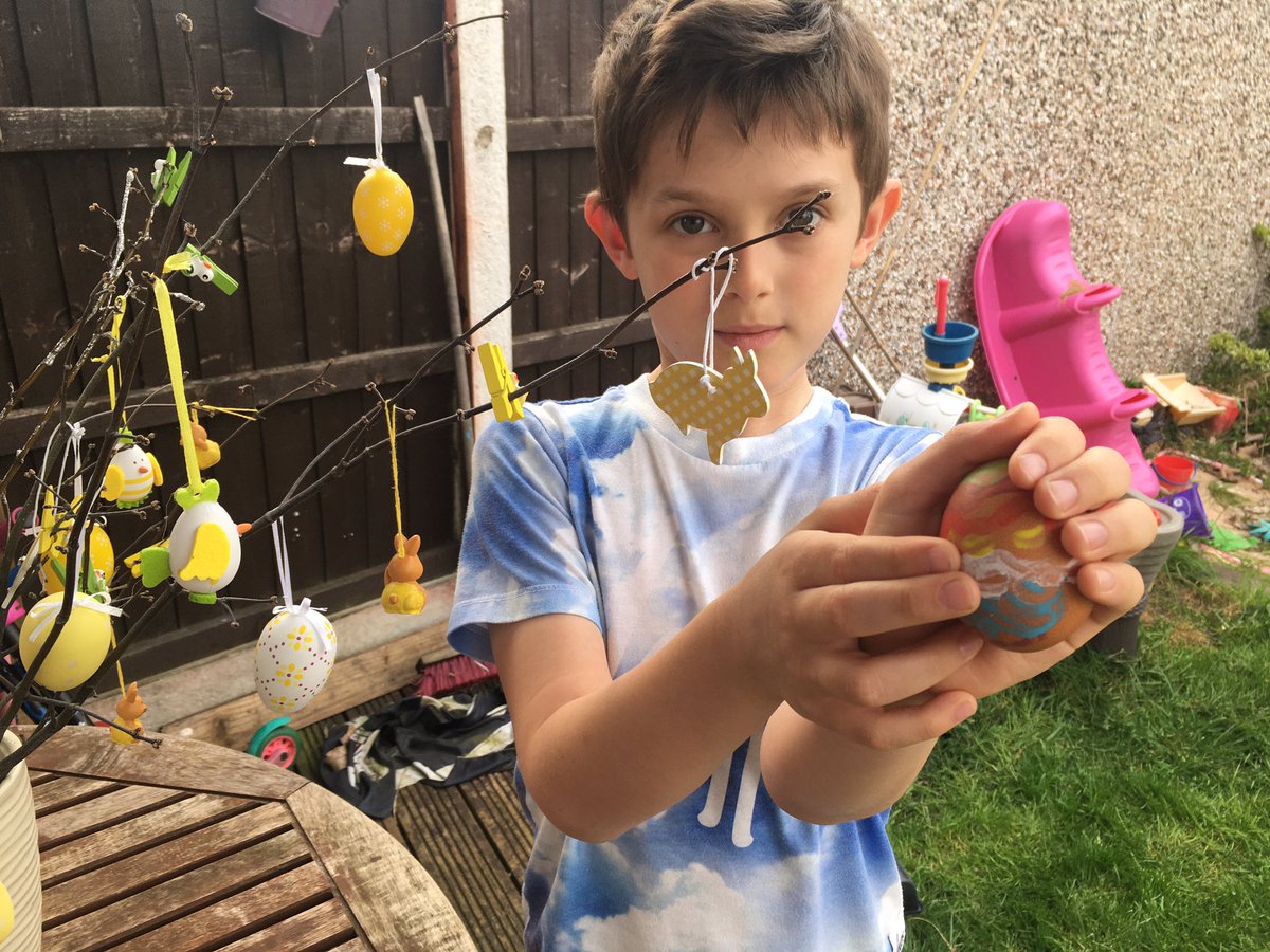 laurajean476's tweet photo. @JCAWakefield Here are Caleb and Drew’s painted eggs...happy Easter everyone! #JCAEaster https://t.co/IcrPrWCstZ