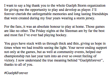 Storm fans, check out the special message from overage forward Cedric Ralph below 👇

#Guelphforever