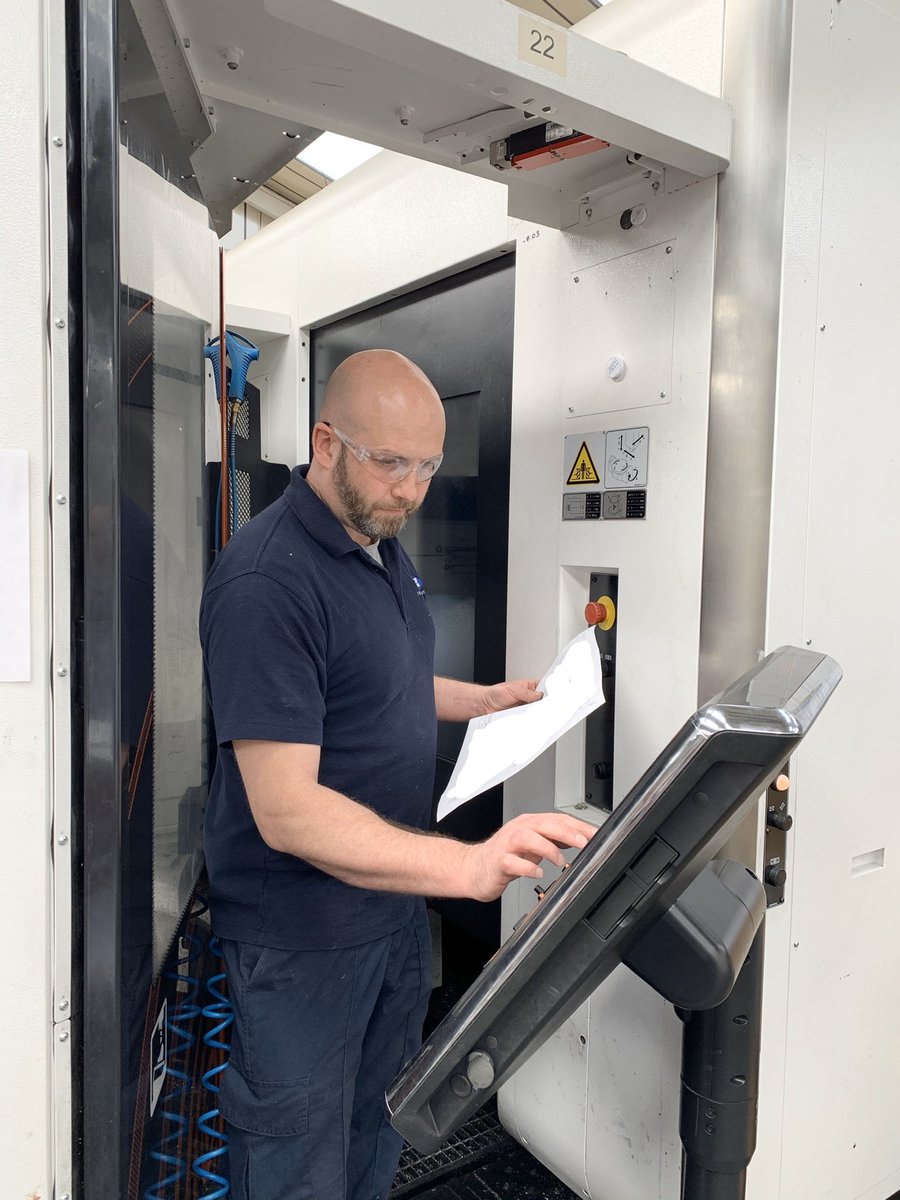 One of our highly skilled engineers, Tom, manufacturing our first batch of 5 axis ventilator components on our Mazak i700. 
A great effort again from team SPE!
Have a safe and healthy Easter.
#ventilator #covid19 #mazak #5axis #ukmanufacturing #ukmfg