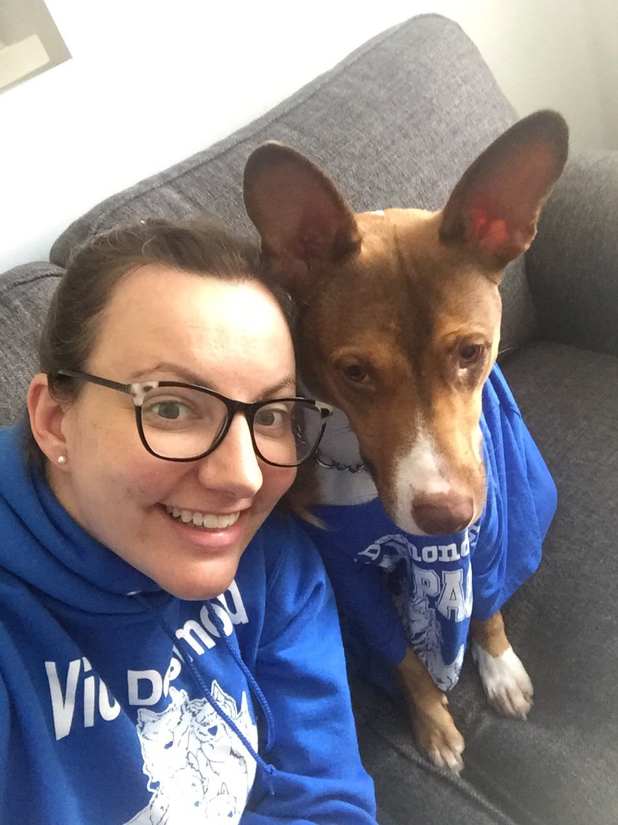 Duke and I are celebrating Desmond Day from home! 💙💙💙<a href="/DesmondHDSB/">Viola Desmond Public School</a>