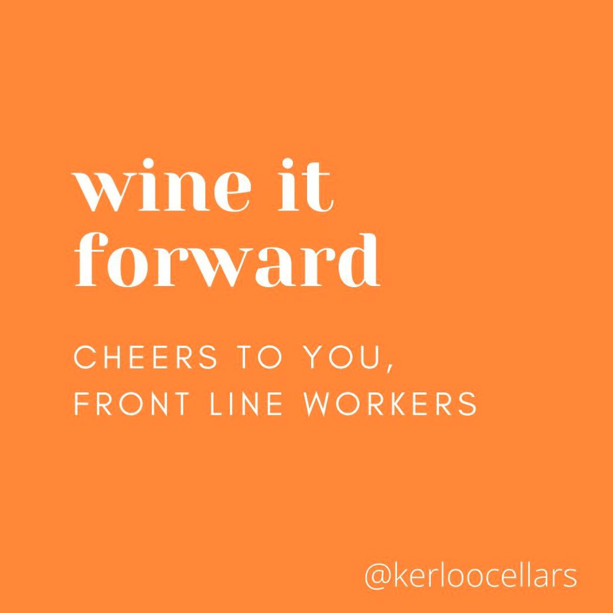 We call this the “buddy system:” #WAwine doing what it can to support those in other affected industries. 🤜🏼🍷🤛🏽

Shoutout to <a href="/kerloocellars/">Ryan Crane</a> for their “WINE IT FORWARD” movement. If you order wine from them, you can donate bottles to frontline workers.