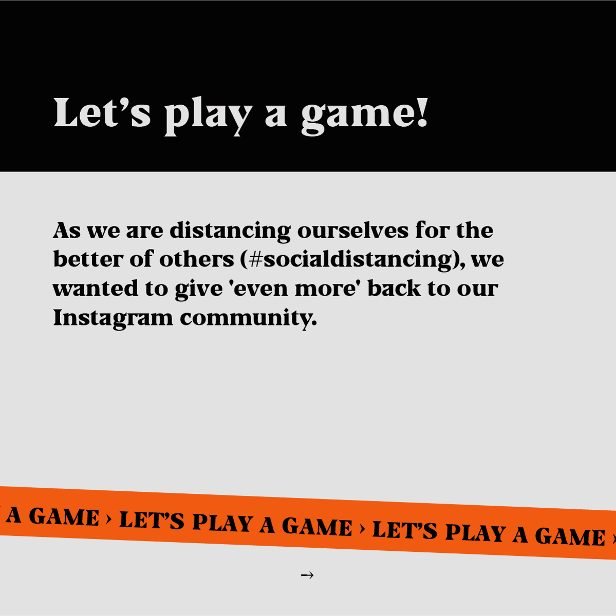 Let's play a game! 😎 instagram.com/p/B-xMm6hBnV4/