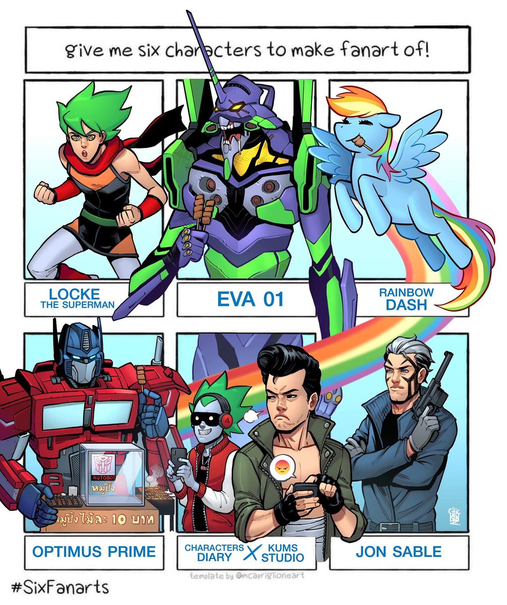 ChickenzComics's tweet photo. Sent an empty template on my facebook and got this awesome charcters! #Chickenz #CKNZ #fanart #sixfanarts #lockethesuperman #eva01 #rainbowdash #optimusprime #charactersdiary #kumsstudio #jonsable https://t.co/5CMkZ1k0cT