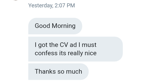 tohire_ng's tweet photo. #ToHire #CVRewrite
We are your plug for top-notch, multiple interview-landing CV.
Hear what our customers are saying after giving their CV a professional touch.
โขOur DM is Open ๐ค
#AbuleEgbaKylieJenner #IkoroduLuckyDube #StayHomeSaveLives #COVIDใผ19 #COVID19 https://t.co/wdAog4wKdl