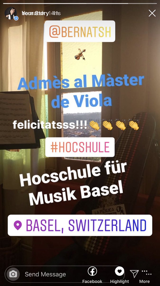 mhervada's tweet photo. #Hocshule #Basel #MasterViola #admited‼️ #felicitatssss #BernatSantacana @bernatsantacana #goodnews #una alegria en moments de dolor #viola #musik #master https://t.co/kcoWsvY0np