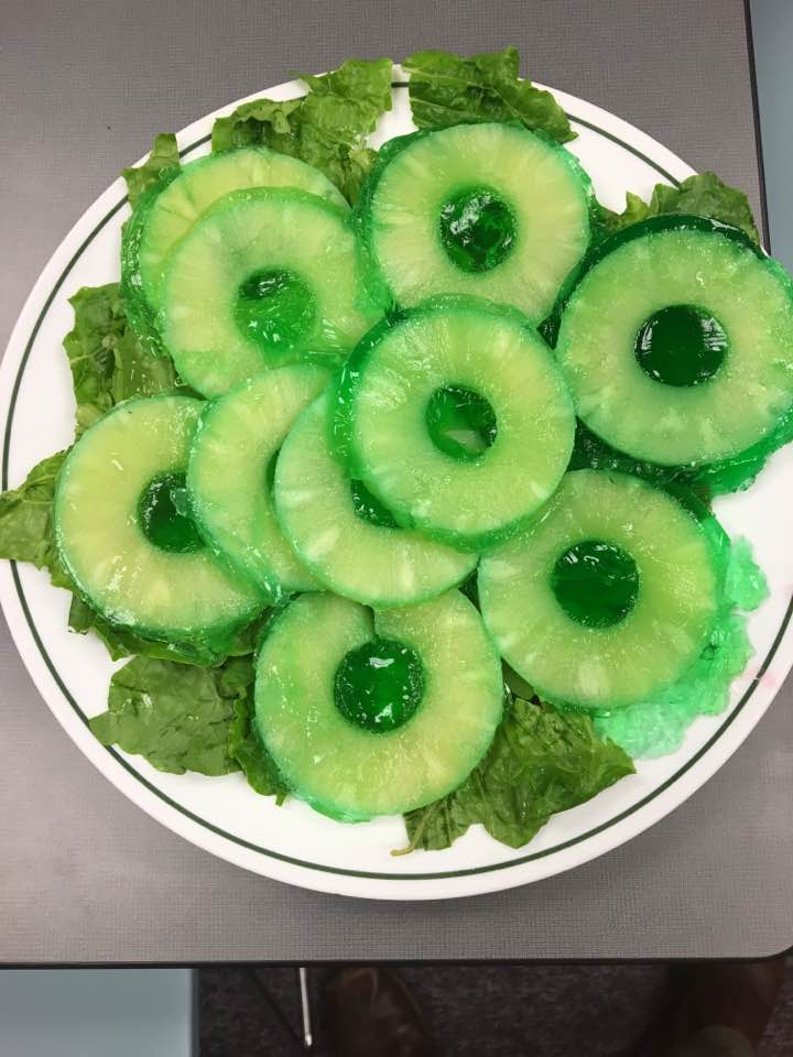 I've made it a tradition to bring in some sort of jello concoction to class when I teach about sexual containment and the Cold War in my queer history classes, simply because May's work makes me think of 50s-style Jello molds and "salads" (Here's one I made a couple years ago).