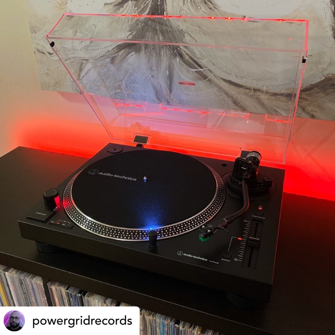 USAudioTechnica's tweet photo. #FanPhotoFriday: Relax at home with some of your favorite #records and our AT-#LP120XUSB #turntable this weekend like Instagram user @powergridrecords! https://t.co/3Xae6OyiZK #AudioTechnica #Vinyl https://t.co/WJ2Q2Ks5TZ