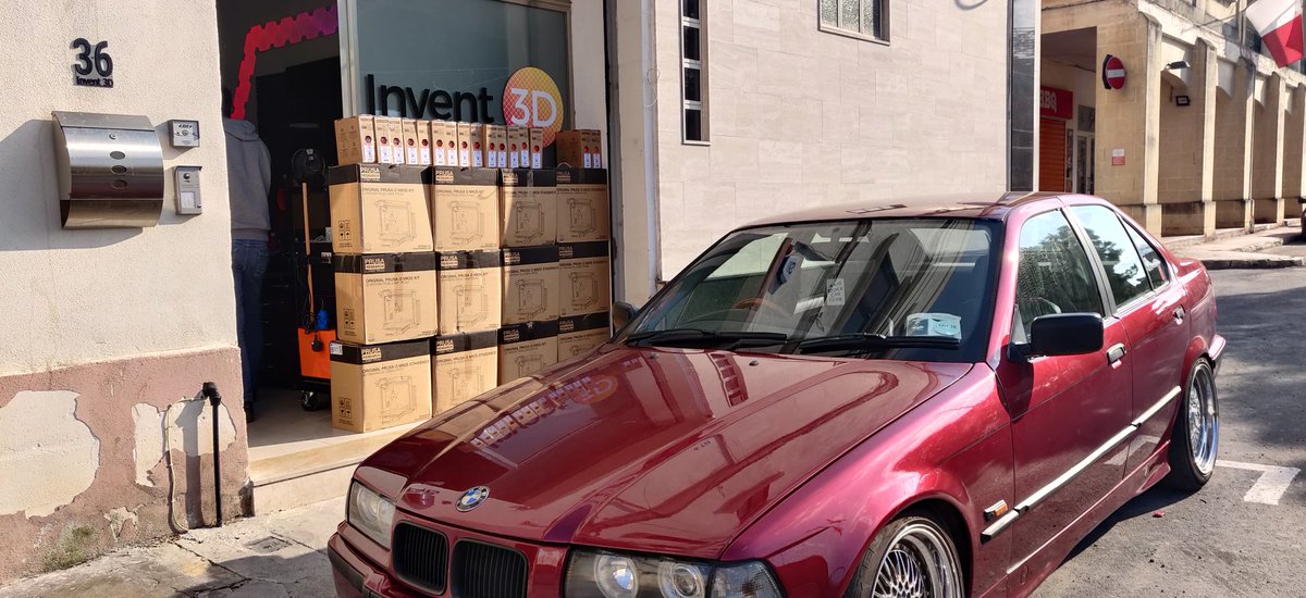 Shipment from <a href="/Prusa3D/">Prusa3D</a> , this means that we have a total of over 100 printers at our fingertips at our office alone, printing #PPE for #MaterDei. Pushing close to 1,000 face shields per day by the end of next week!!