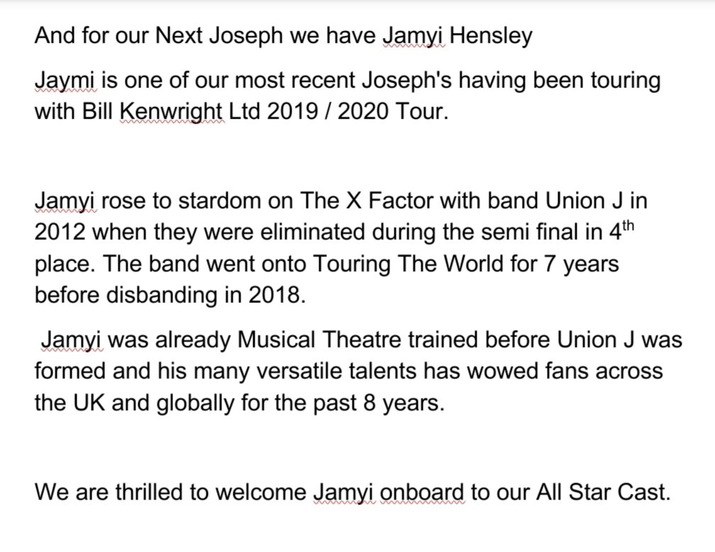 And for our next Joseph we have
Jamyi Hensley @JaymiUJWorld
Jaymi rose to stardom with band Union J and was already Musical Theatre trained before Union J were formed.
We are thrilled to welcome Jaymi onboard to our All Star Cast
👇🌈👇🌈👇🌈👇🌈👇🌈👇 https://t.co/VXiQidC4Zu