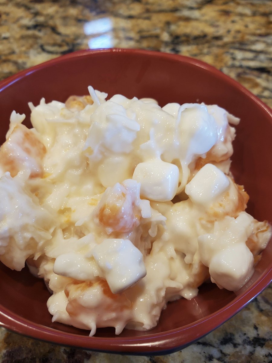 Here's a delightful ambrosia salad. As I told my students, this was a regular meal for me in my freshman year dining hall (Mocon!).