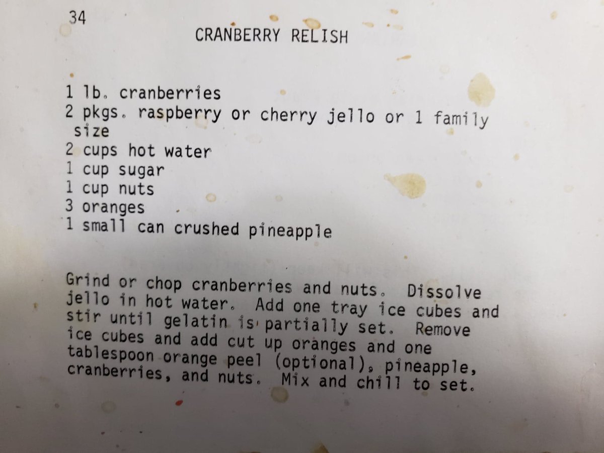 This student made a "cranberry relish" which was one of her great great aunt's go-to desserts (recipe--and dog pic--included!).