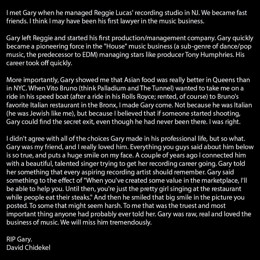 Gary Salzman Tribute from David Chidekel (Early Sullivan) - 4/9/2020