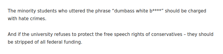 6/According to Starnes, free speech is not for people who disagree with conservatives in less than polite ways.