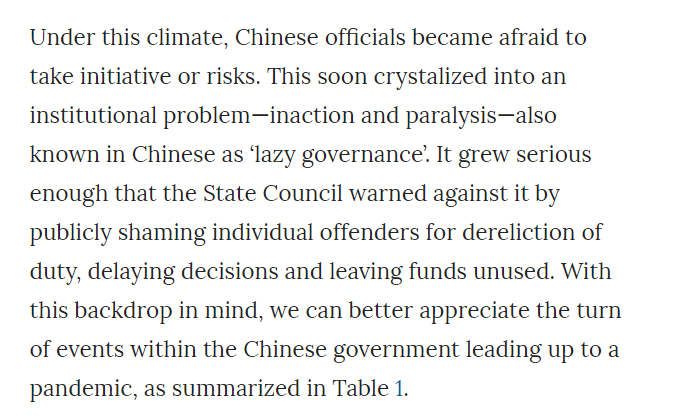 Under Xi, the result is tightened control on civil society + a paralyzed bureaucracy afraid to take initiative or risks Setting the stage for calamity to followEven though no one - especially Xi himself - wanted a disaster