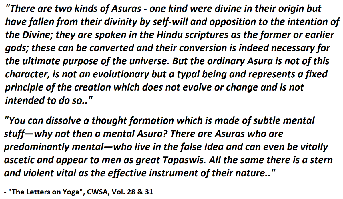 5.2) Different Kinds of Asuras (from  #SriAurobindo's letters)
