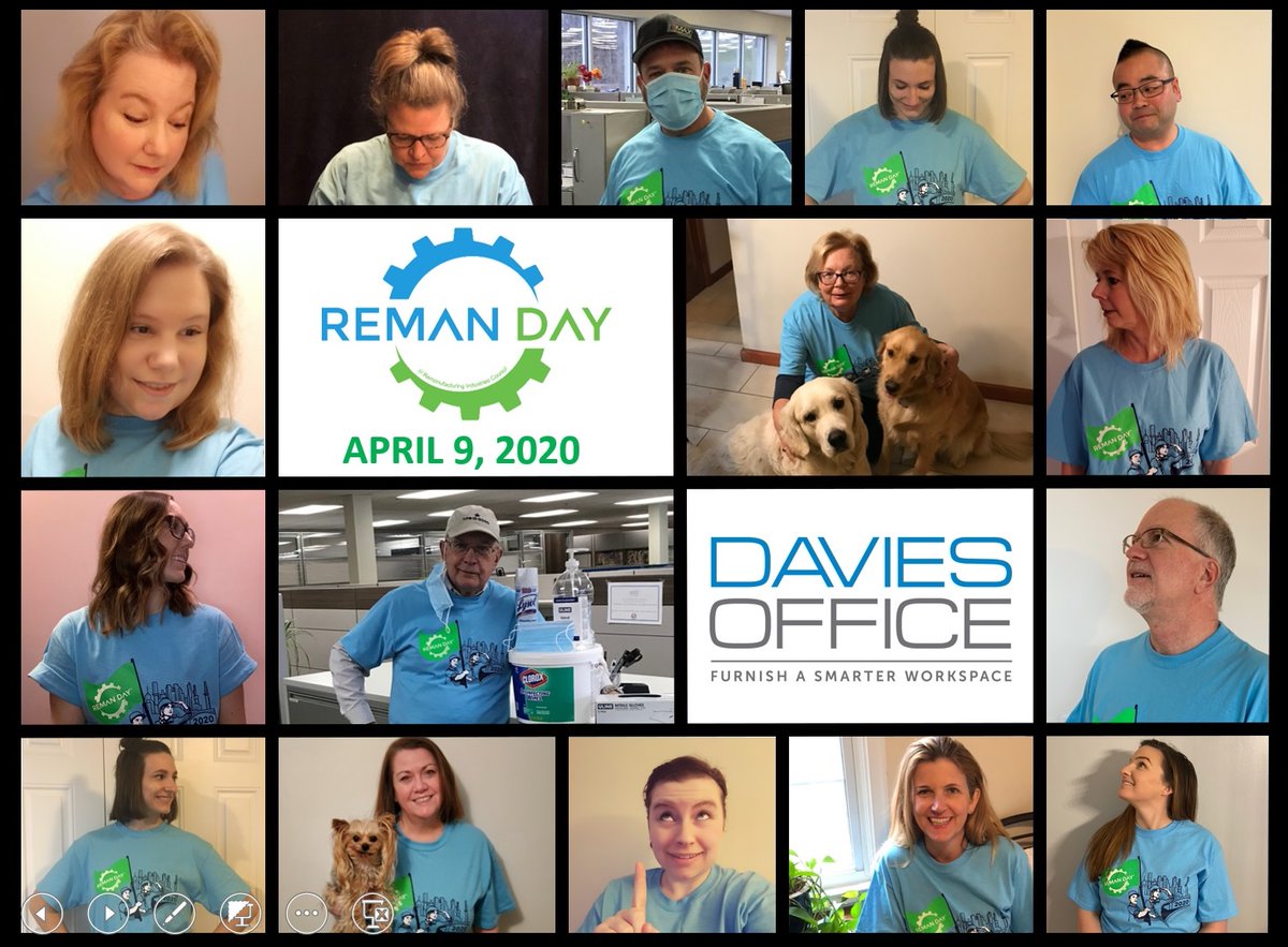 DaviesOffice's tweet photo. Today is #RemanDay2020
Whether working remotely or on site to support Critical Essential Clients, Team Davies is a strong supporter of the #RIC and its mission to educate & bring awareness of the value and environmental impact of #remanufacturing https://t.co/ABqd6xcy2o