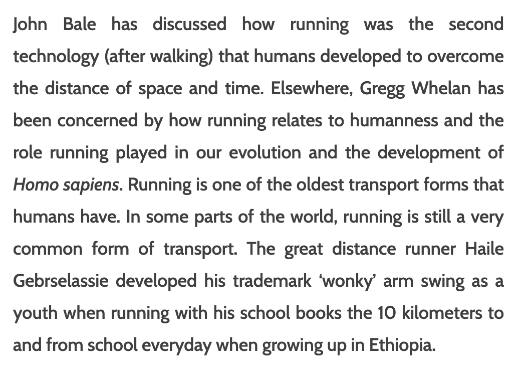 Having spent some time thinking of how the battle between walkers and joggers is an (unacknowledged) intra-modal debate, I have now discovered the work of  @SimonIanCook and will spend the long weekend reading his site:  https://jographies.wordpress.com/