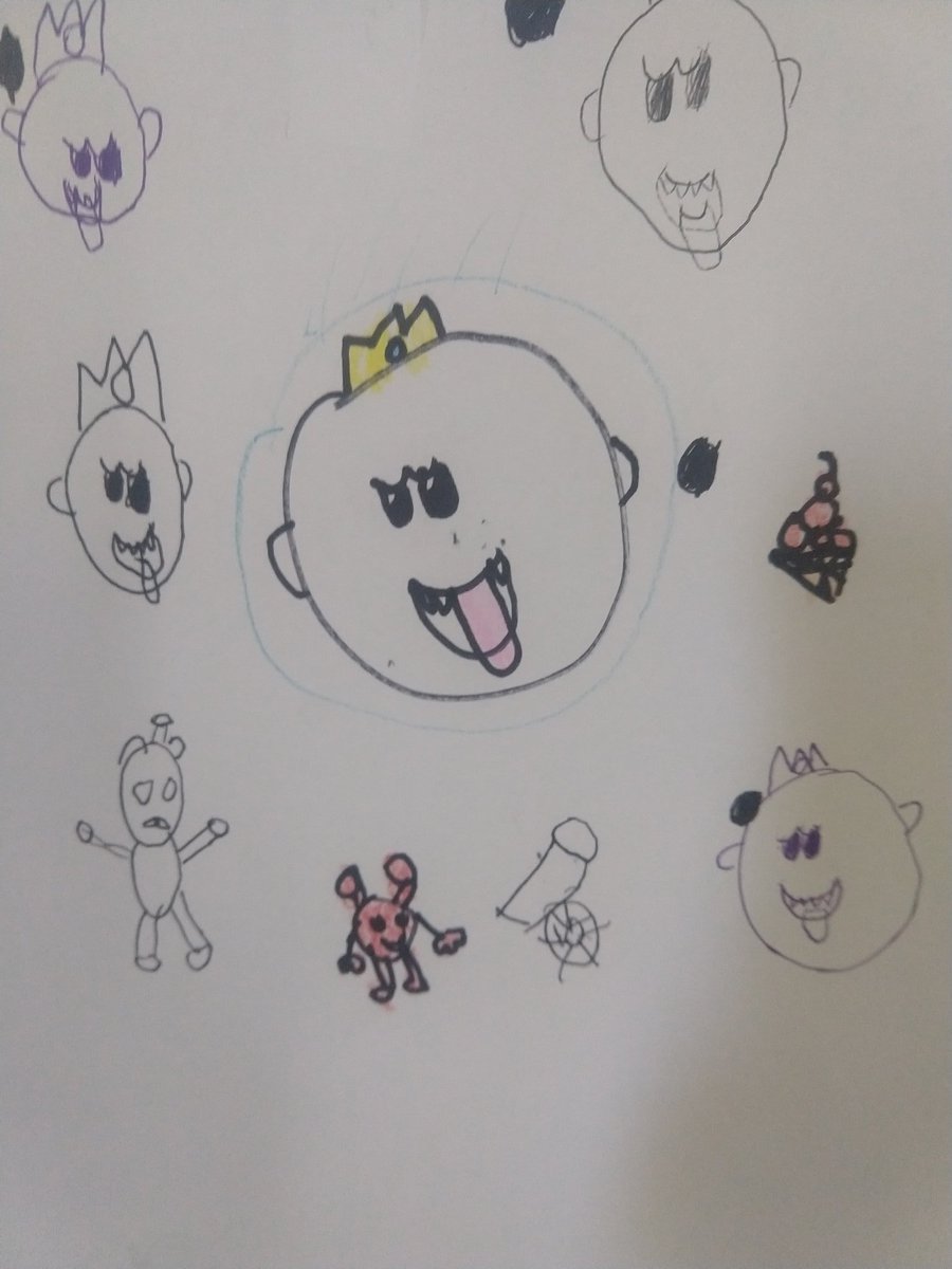 Day 26: bad weather so we're stuck inside. I'm glad kindergartener loves to draw but sitting by his "art gallery" on the wall, they're starting to haunt me.