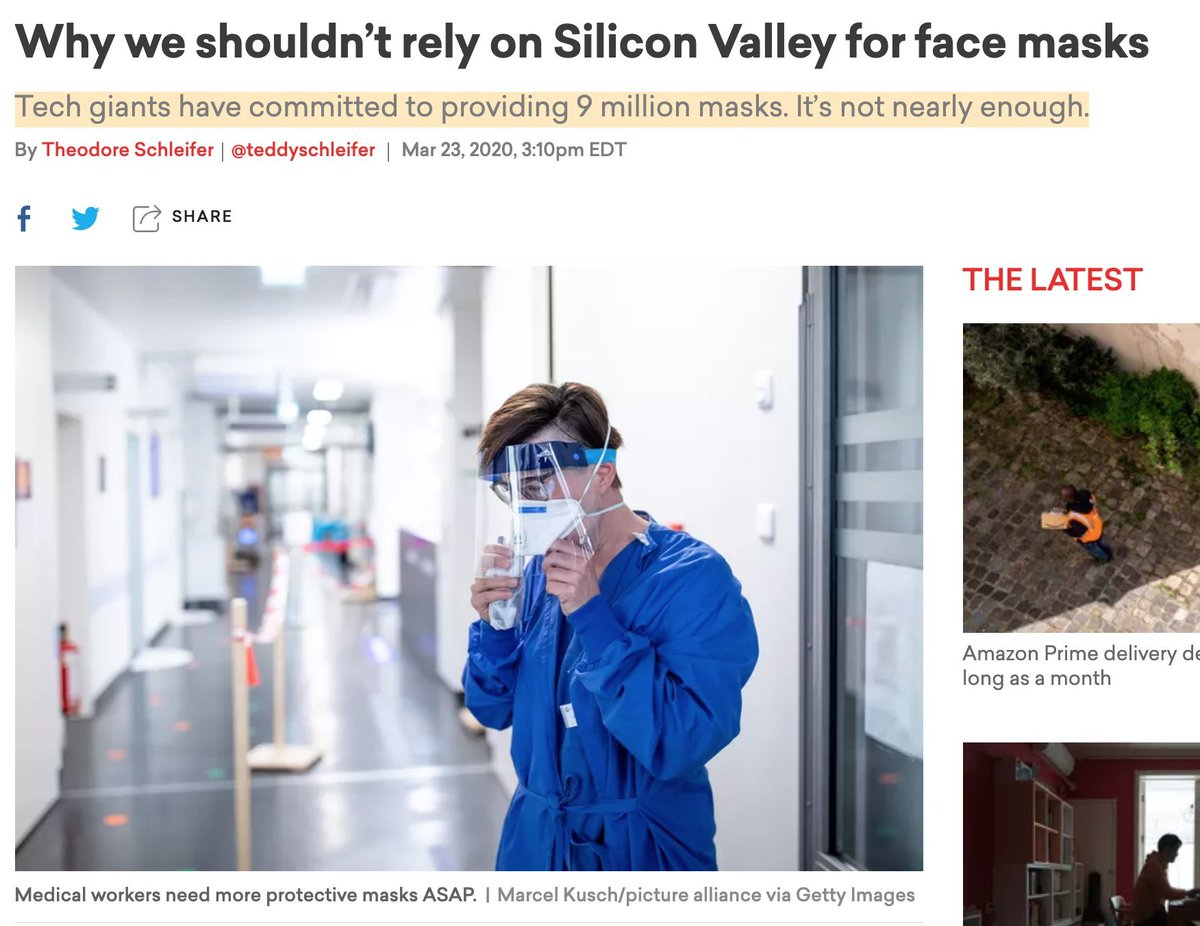 Vox: "factual, reliable, clear journalism"Also Vox: "Tech giants have committed to providing 9 million masks. It’s not nearly enough."