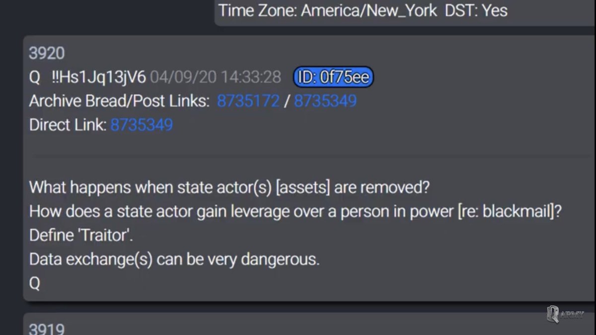 3920- What happens when state actor(s) [assets] are removed?How does a state actor gain leverage over a person in power [re: blackmail]?Define 'Traitor'.Data exchange(s) can be very dangerous.Q