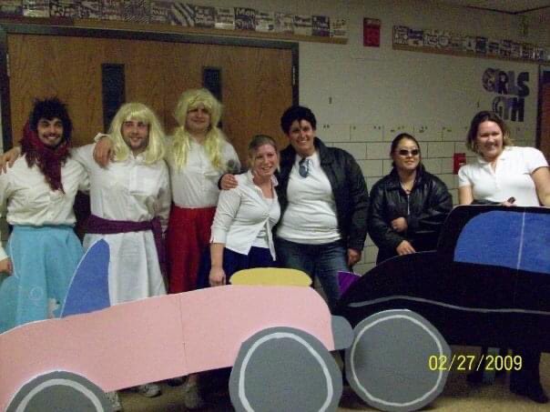 PROFE127's tweet photo. Ok.. I can’t stop! Lip Sync 2009 and HMS Halloween 2009. Mr. Miraglia as a Pink Lady, Profe as Sandy, Mrs. Gund as Danny and Miss Springborn as a T-Bird. #HCSDConnects #HMSTogether #ThrowbackThursday @jmbarker11 https://t.co/WnzwixRnvf