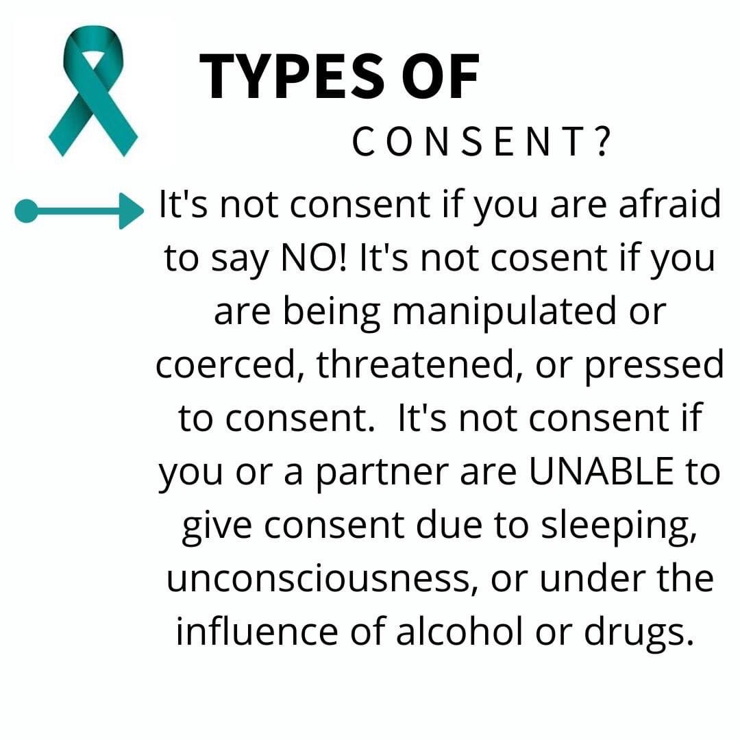 UTCSAW's tweet photo. #IASK It's not Consent if you are afraid to say NO! It's not Consent if you are being manipulated, coerced, threatened, or pressed to Consent.  It's not Consent if you are unable to give consent due to sleeping, unconsciousness, or under the influence of drugs/alcohol. #SAAM2020 https://t.co/sFkPrszJeZ