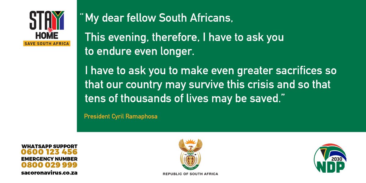 PresidencyZA's tweet photo. President @CyrilRamaphosa is speaking to the nation this evening on the measures we have put in place to address the impact of Covid-19 on the wellbeing of all South Africans and on key sectors of our economy. #LockdownSA #Covid_19SA https://t.co/MGJzkpFN8Z