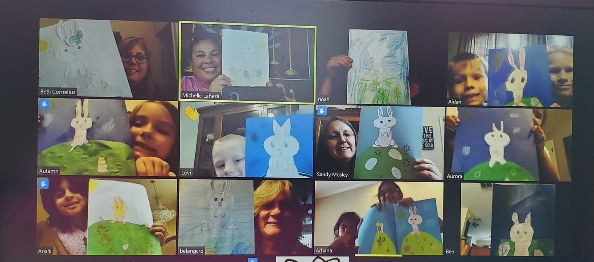 LaheraLegends's tweet photo. We did our first Zoom craftivity today! It was so much fun!!! 🐰 #GettingReadyForEaster #FREOwls @FreOwls #CitrusSchools @CitrusSchools https://t.co/fpEwNx82wB