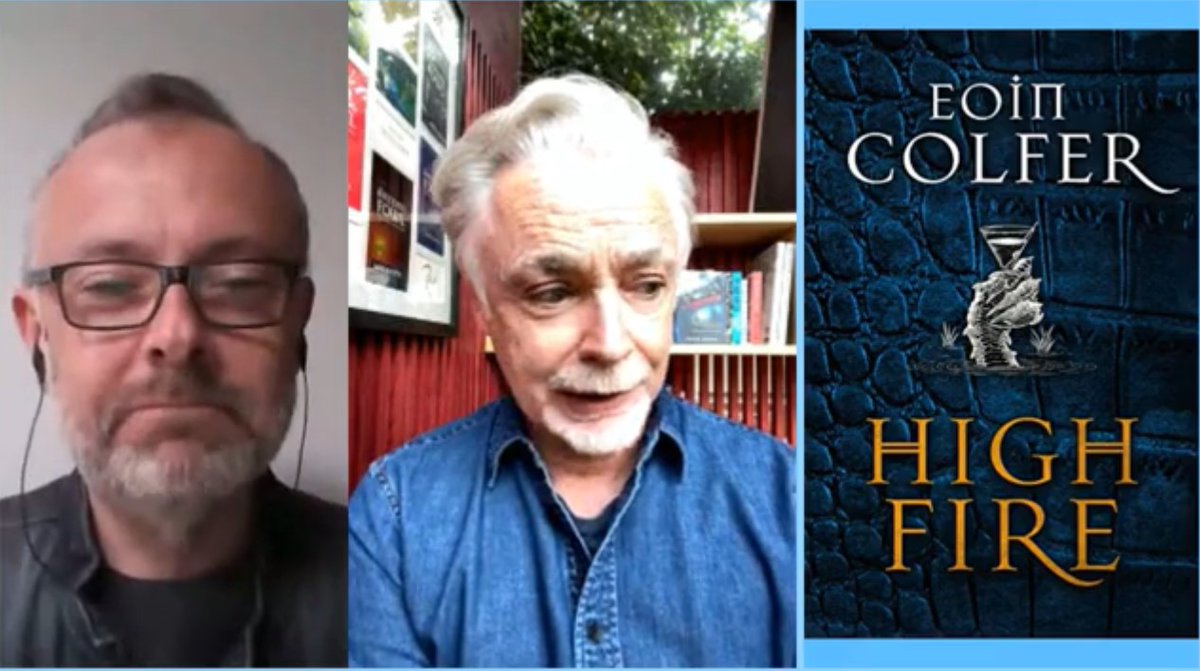 And our final  #ShelfAnalysis before Easter came from  @EoinColfer's secret Red Room Watch back here - the show is taking the Bank Holiday off and we'll have two new episodes next Wednesday and Thursday: https://www.facebook.com/groups/therickosheabookclub/
