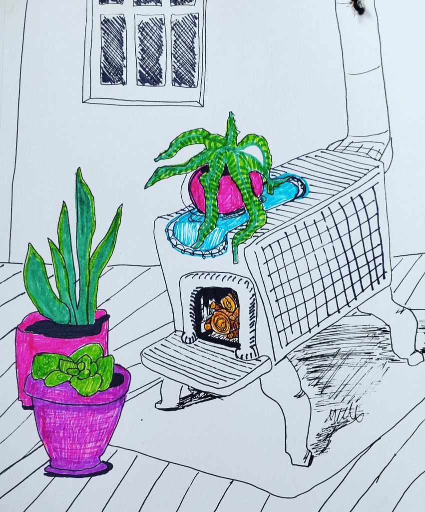 View from my seat. Draw what's in your house!