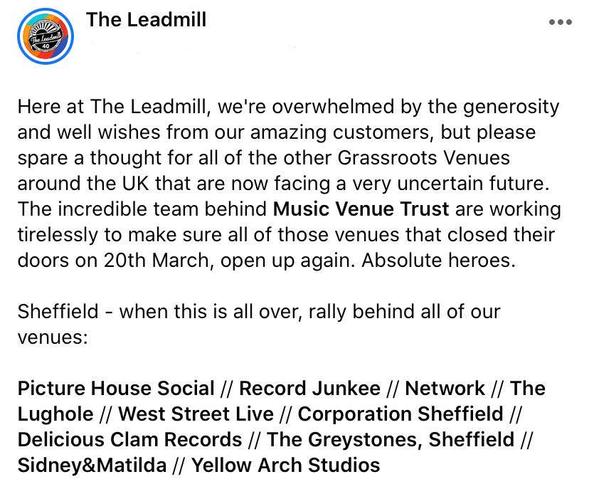 Much love &amp; support for everyone over at <a href="/musicvenuetrust/">Music Venue Trust</a>.

READ➡️bit.ly/3aZsC5N