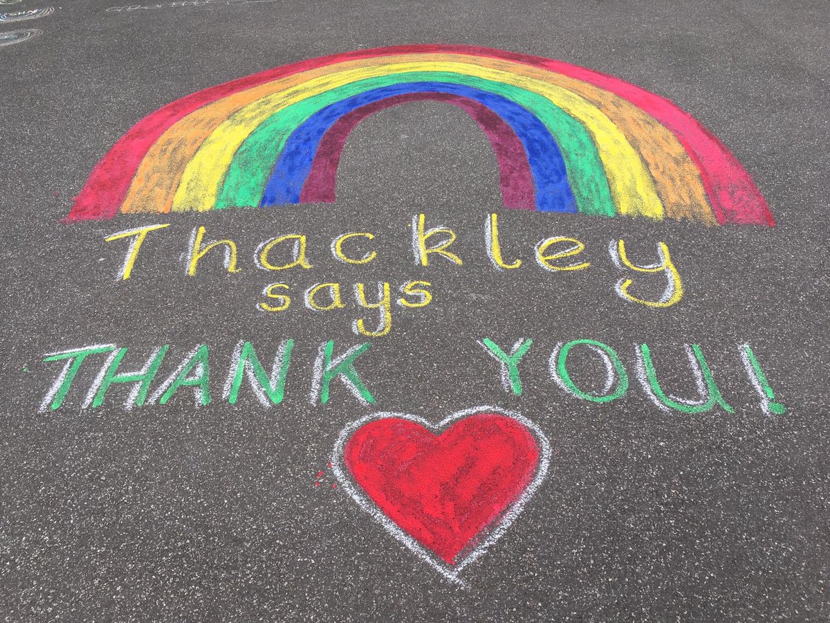 ThackleyPrimary's tweet photo. Thackley says THANK YOU to the NHS, our school staff and all the other key workers! #ClapForTheNHS #clapforourkeyworkers https://t.co/cKmlNIRIap