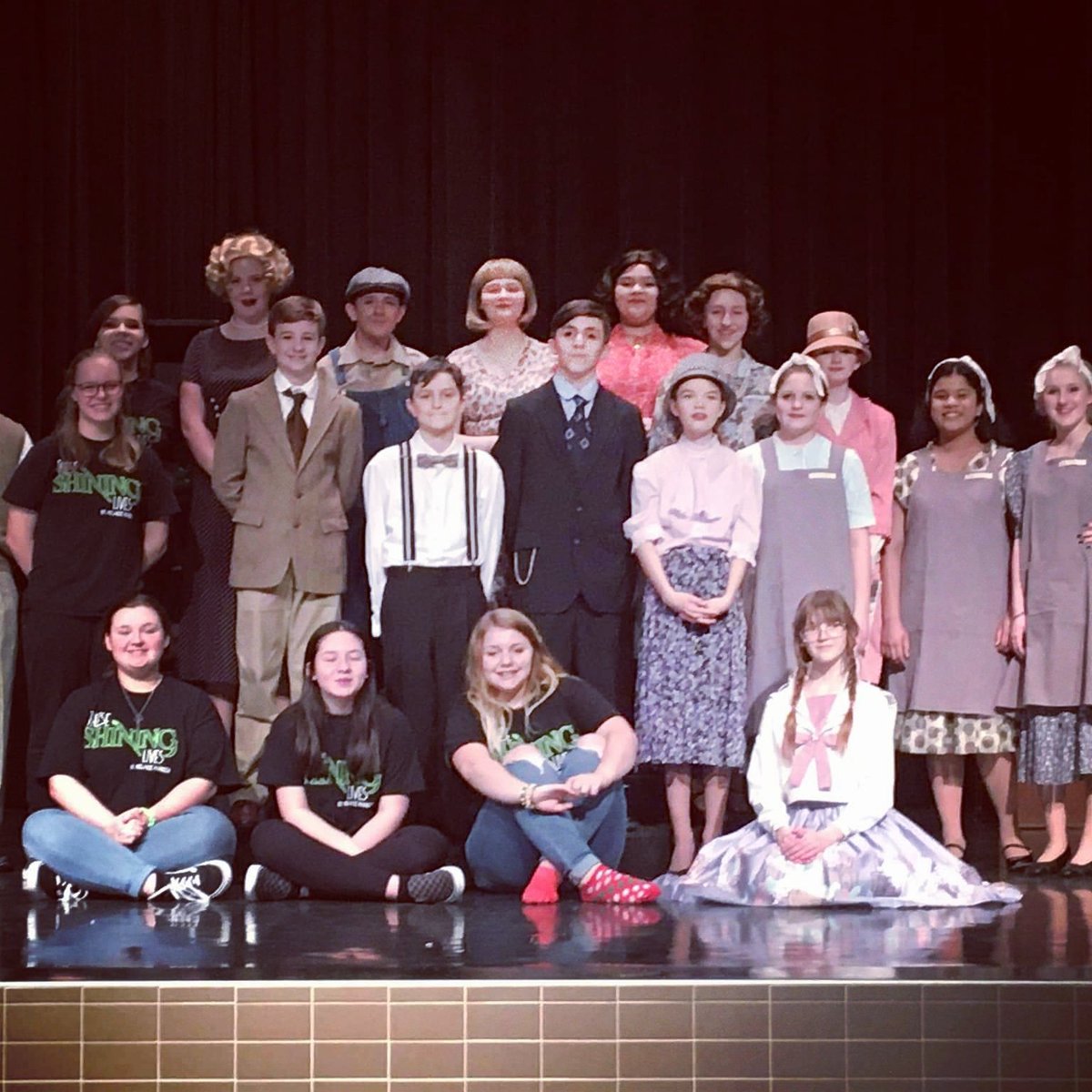 MJHTheatre's tweet photo. Last show, "These Shining Lives".  Really missing this right about now.  @MagnoliaJrHigh https://t.co/c6GkDWvV5D