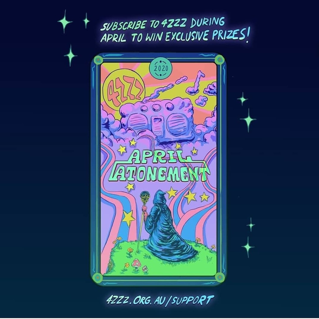 It's April Atonement time at @4zzzradio! Subscribe during April to go into the running to win a bunch of rad prizes and help keep community radio afloat 📻😀 instagr.am/p/B-x2hUdBhGF/