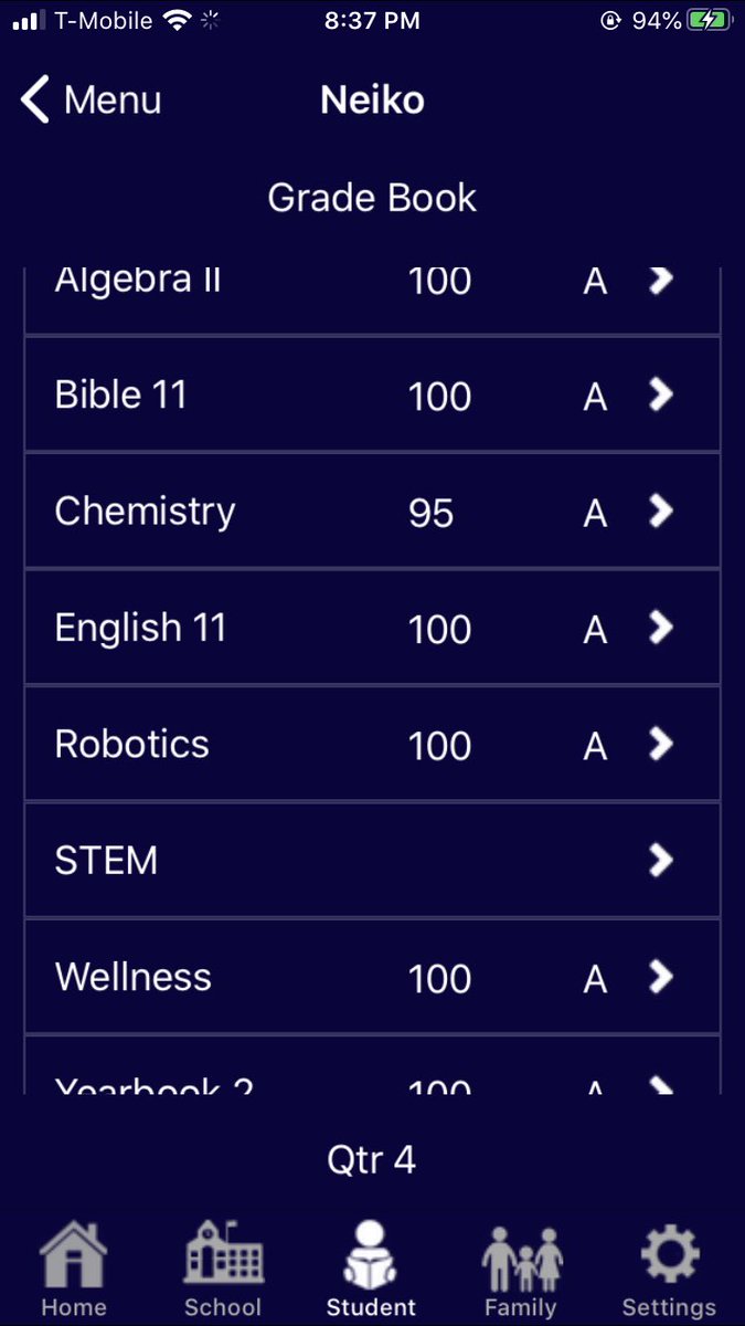 14Neiko's tweet photo. I know what y’all are thinking. “What happened in Chemistry”? Well she hasn’t graded my extra credit yet so that will more than cover those 5 points. #morethananathlete #studentfirst #gradecheck https://t.co/lLrXOjEkTz