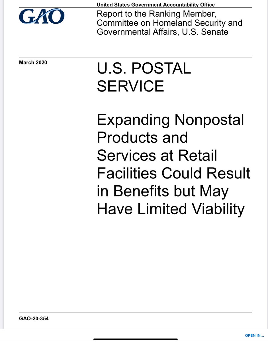 In March 2020 the GAO reported,FY 2018 USPS generated $10.5B in revenue v $5B to operate, making them profitable overall. But BECAUSE of the LAW USPS has to pay the Government- if you sense my frustration that’s intended https://www.gao.gov/assets/710/705230.pdf