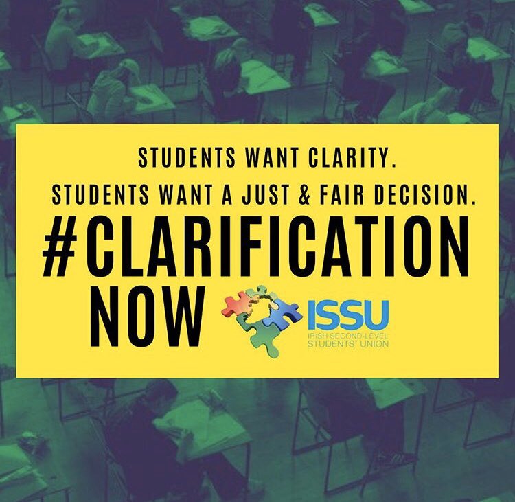 jacknolan__'s tweet photo. This is a hugely important campaign and I urge all second-level student to get behind ISSU’s liaising with the Dept. and other stakeholders to help provide #clarificationnow and student voice a public forum to outline the excess pressures of the COVID19 situation on exam students https://t.co/umwgfZLmzC