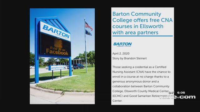 KAKEnews's tweet photo. Barton Community College is hoping to offer some relief in a time of need by offering free nursing assistant classes this summer. @BriSmithKAKE has the details. https://t.co/zs7X1pL3g5 #KAKEnews https://t.co/ipAUB4qvIw