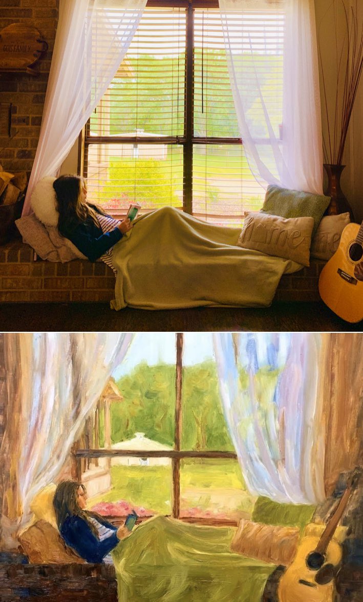 windham3rdgrade's tweet photo. I thought this was neat! I asked my kids to send me a picture for #tylerISDReads, and this 🦅 got her great aunt to paint this picture of her. Her dad asked me to share if I wanted to, and I couldn’t wait to share! 💕@owenstylerisd https://t.co/atgHU9u1Xr