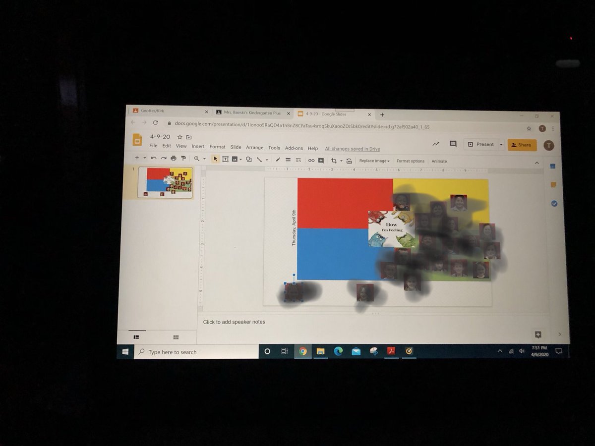 My Google Classroom Mood Meter daily check in. We did this everyday in our classroom with pocket charts and pictures. I’m trying to keep things familiar and normal- even in the cloud. #wbinthecloud #onlywb