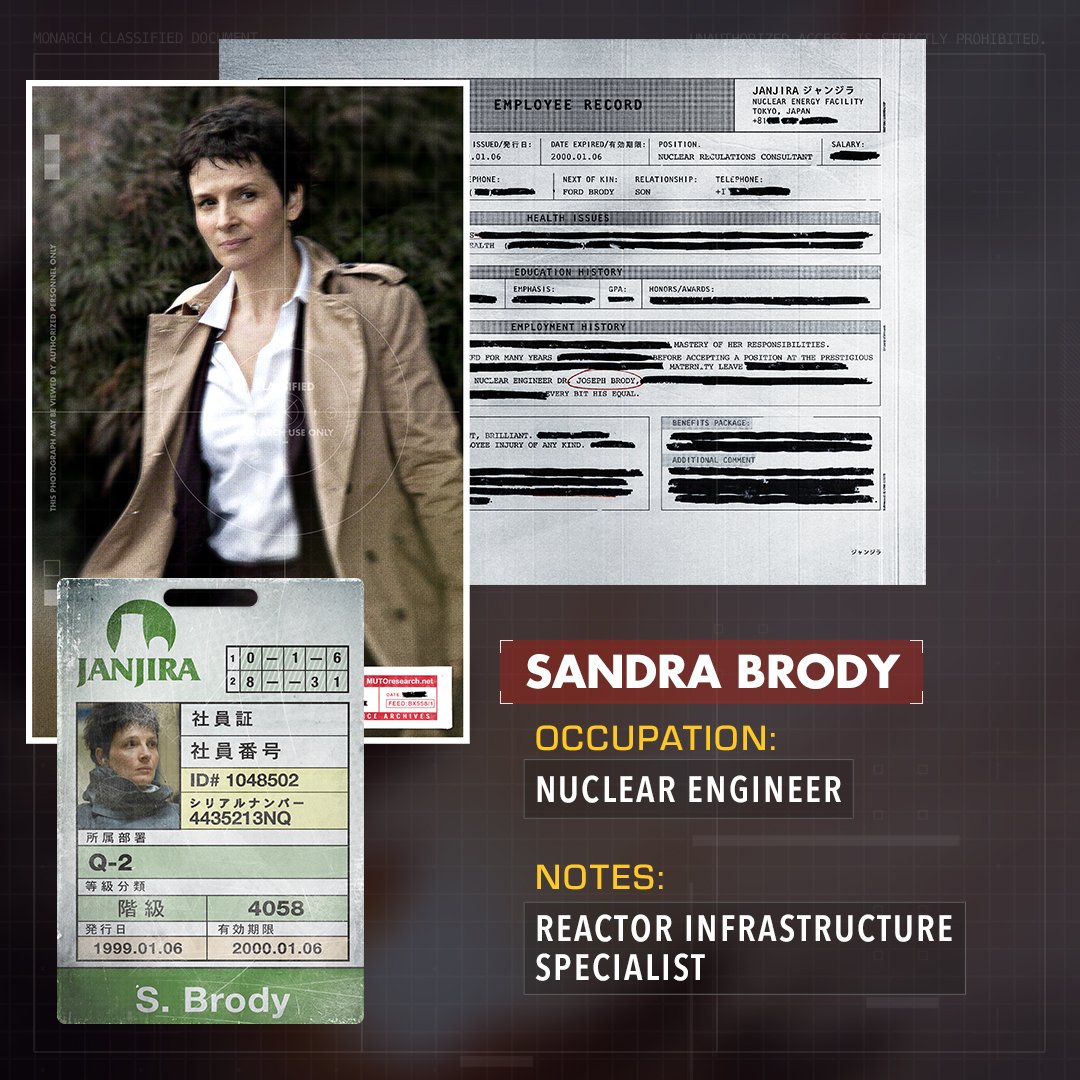 Monarch Surveillance File: Sandra Brody ( @JulietteBinoche) #MonsterverseWatchalong