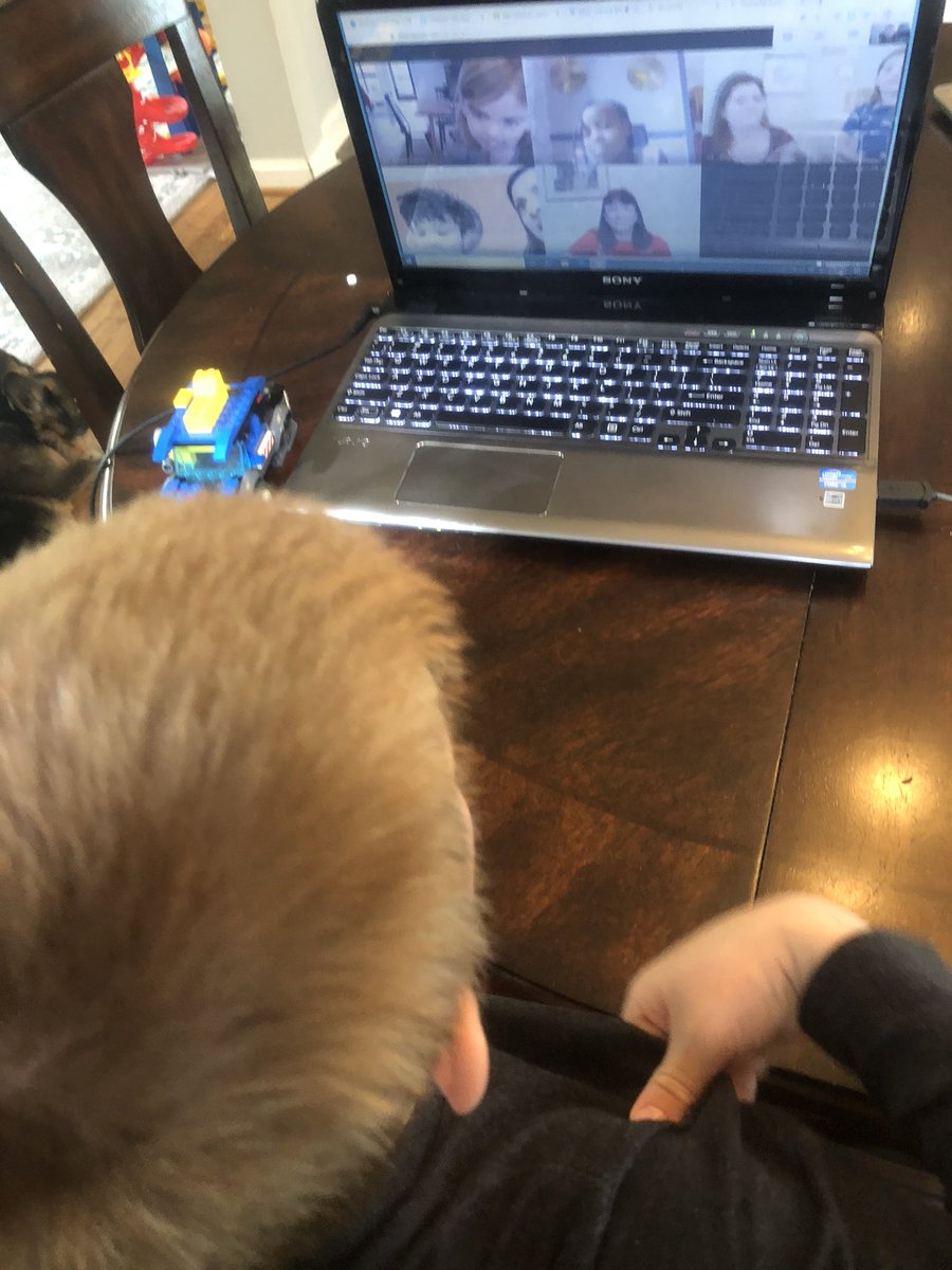 E loved getting to see his teacher and some friends.  #GoogleMeet <a href="/RollingKnollsES/">RollingKnollsES</a> ❤️