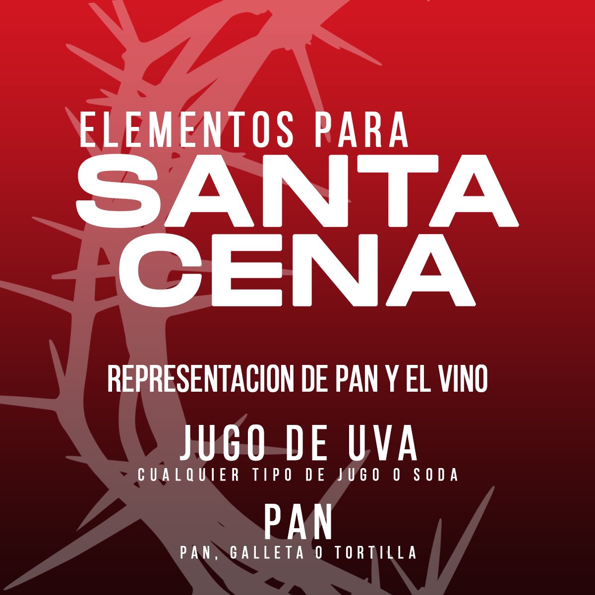 ShekinaSV's tweet photo. PREPARA LOS ELEMENTOS PARA LA CONMEMORACIÓN DE SANTA CENA. ¡hoy 7:00pm! https://t.co/BQIqSMLjDb