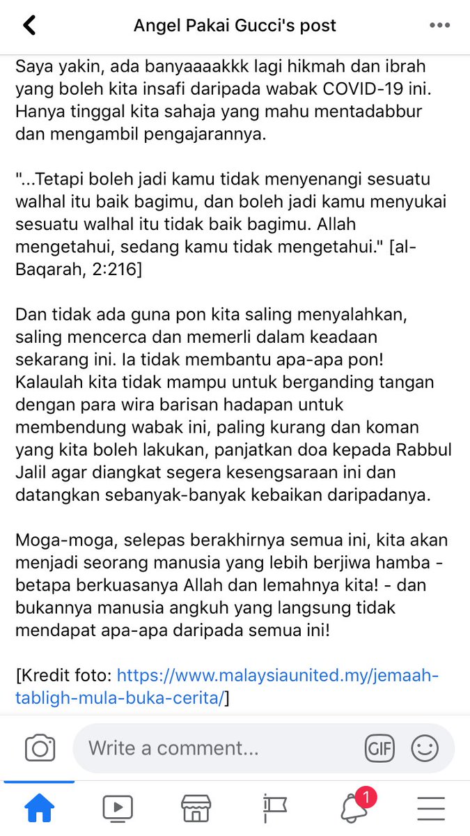 (2/2)Moga kita tidak terburu-buru menghakimi dan membuat penilaian ke atas orang lain! #COVID19 #PerintahKawalanPergerakan #StayAtHome   #hikmahcovid #tazkirahJumaat #KitaJagaKita  